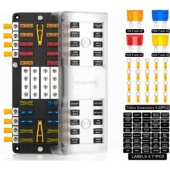 16-Way Dual Circuit Fuse Box with Fuse Accessories